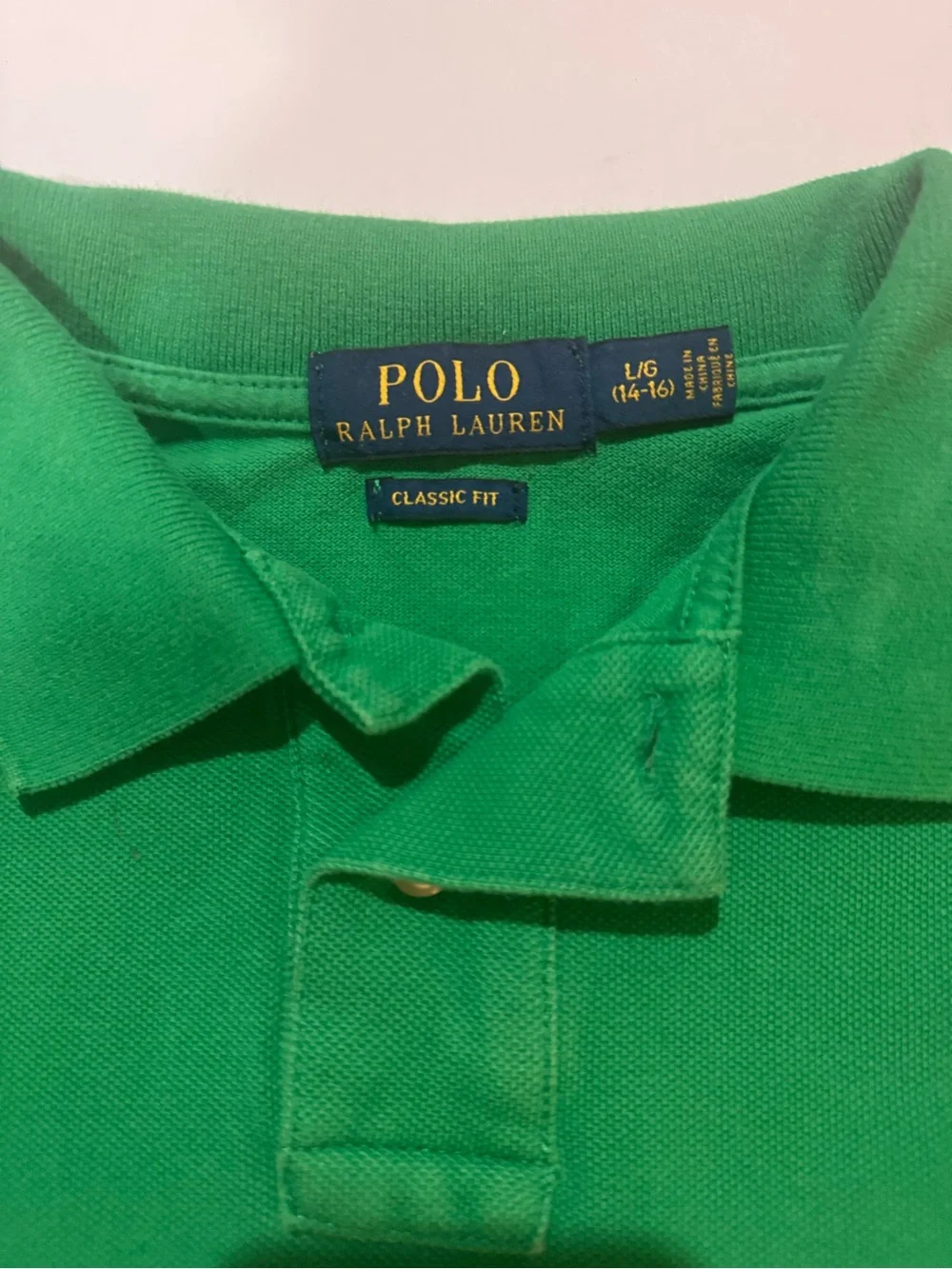 Ralph Lauren Boys Green Polo Shirt with Blue Pony